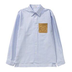 LOEWE Anagram Stripe Shirt in Blue White